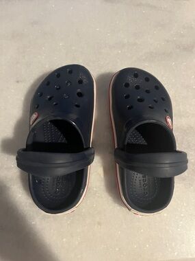 CROCS Kids' Navy Slip-On Clog with Red-Trim